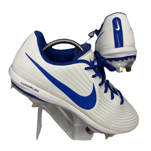 Nike Shoes - Nike Softball Cleats Lunarlon Hyper Diamond 3 Pro White Blue Women’s 9 Shoes